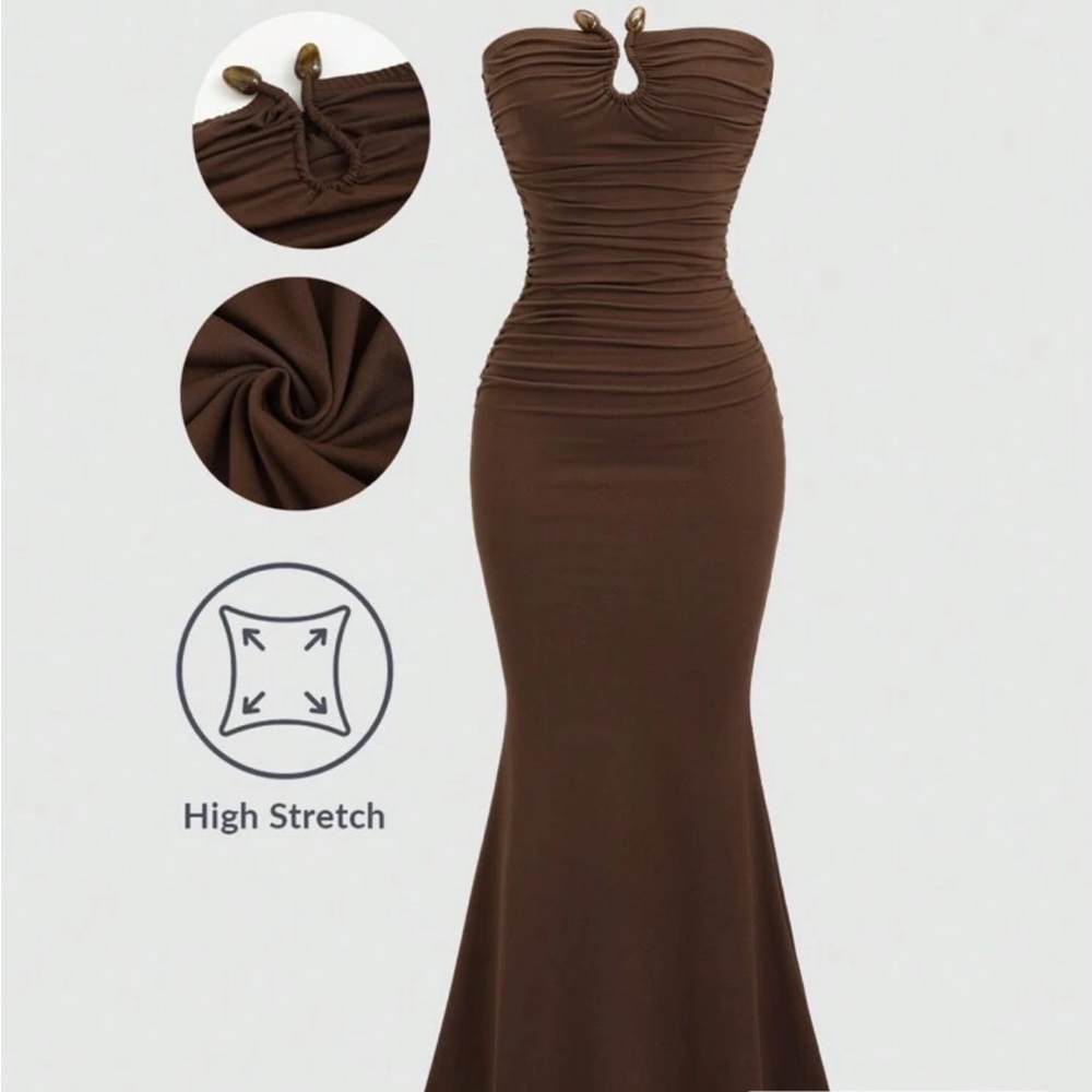 Elegant Brown Maxi Dress